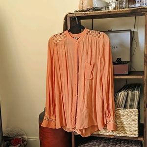 Free people button front blouse